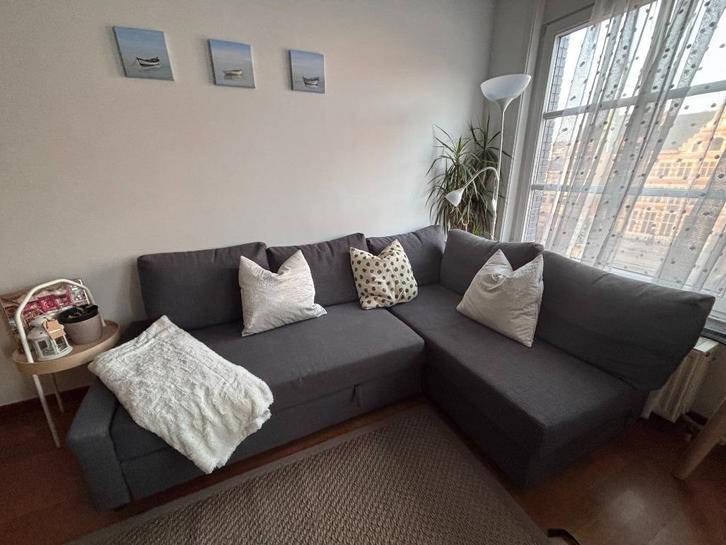 IKEA FRIHETEN slaapbank met opbergruimte, Huis en Inrichting, Zetels | Zetels, Gebruikt, Hoekbank, Vierpersoons of meer, 200 tot 250 cm