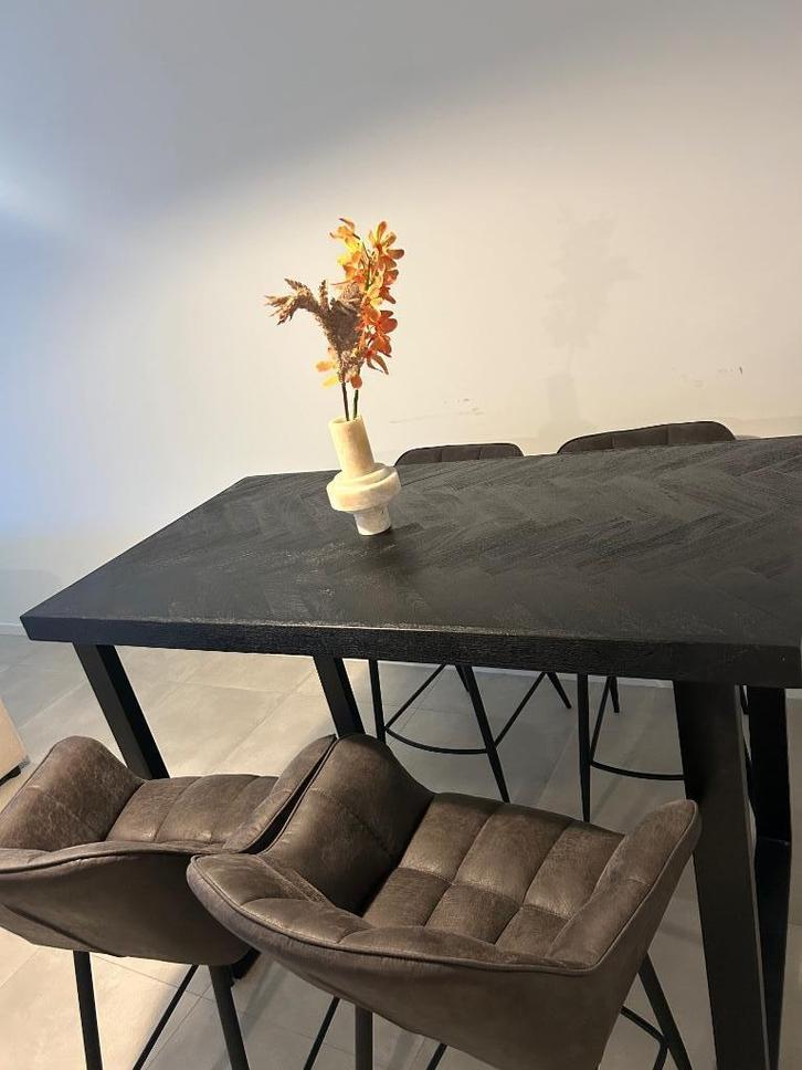 Eettafel/bartafel + Riviera Maison eetstoelen/barstoelen set, Huis en Inrichting, Tafels | Eettafels, Zo goed als nieuw, 50 tot 100 cm