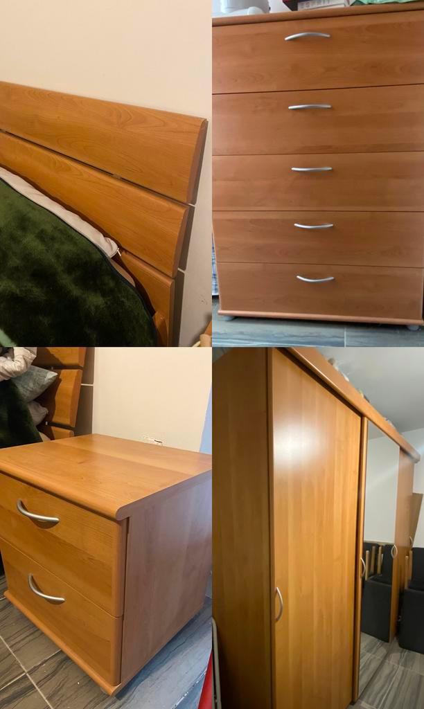 Houten eenpersoonskamer, Huis en Inrichting, Kasten | Ladekasten, Zo goed als nieuw, Ophalen