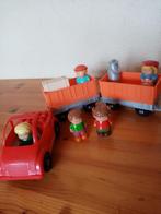 Abrick (écoiffier) auto + hooiwagen + melkkar + 5 poppetjes, Ophalen of Verzenden, Zo goed als nieuw