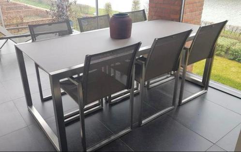 Tuinset Royal Botania, Tuin en Terras, Tuinsets en Loungesets, Zo goed als nieuw, Tuinset, 6 zitplaatsen, Eettafel, Stoel, Ophalen