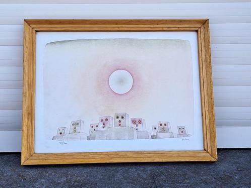 lithographie signe jean michel folon, Antiek en Kunst, Kunst | Litho's en Zeefdrukken, Ophalen of Verzenden