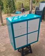 Limited edition hoogglans turquoise Kallax 4 vaks, Ophalen, Gebruikt