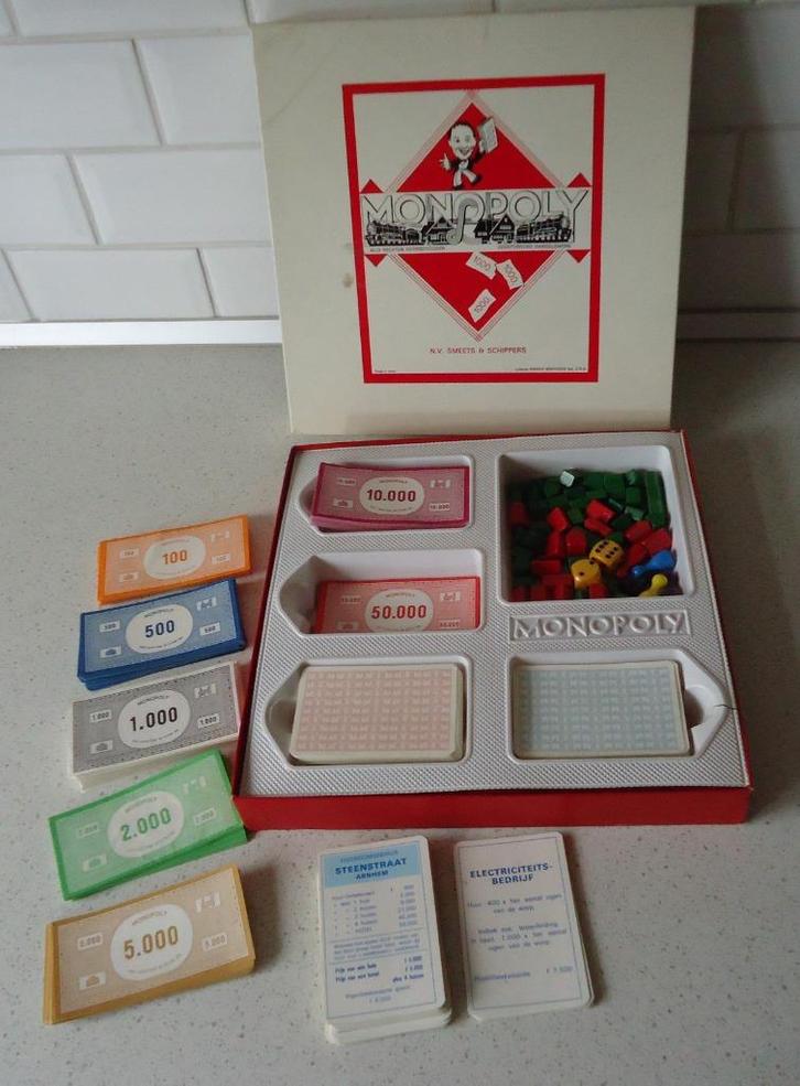 Vintage "Monopoly" van Smeets & Schippers(Witte doos), Hobby en Vrije tijd, Gezelschapsspellen | Bordspellen, Zo goed als nieuw