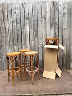 Vintage Beukenhouten Barkrukken – Caféklassiekers, Huis en Inrichting, Barkrukken, 5 krukken of meer, Met voetsteun, 60 tot 90 cm