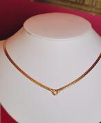 Massieve gouden collier met diamanten 0,26kt G/SI, Handtassen en Accessoires, Kettingen, Ophalen of Verzenden, Zo goed als nieuw