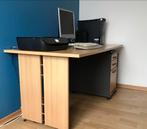 Bureau met rollende ladekast, 3 kabelgaten , 1.60m x 80 cm ,, Enlèvement