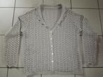 Pull gilet en jersey ajouré beige pour femme - taille 46/48, Taille 46/48 (XL) ou plus grande, Enlèvement ou Envoi, Beige, Made in Belgium