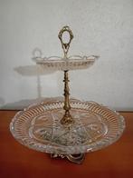 Vintage kristallen etagere op mooie voet, Antiek en Kunst, Ophalen