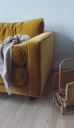Chaise deux places en velours jaune ocre Design, 150 à 200 cm, Comme neuf, Deux personnes, Design