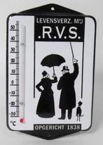 RVS levensverzekering emaillen reclame thermometer en andere, Verzamelen, Merken en Reclamevoorwerpen, Ophalen of Verzenden, Zo goed als nieuw