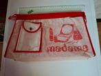 Toilettas voor dames naturel/rood, Ophalen of Verzenden, Zo goed als nieuw, Rood, Dame