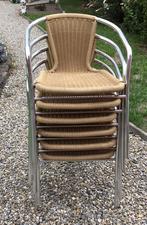 6 stapelbare stoelen, Tuin en Terras, Ophalen, Gebruikt, Aluminium, Stapelbaar