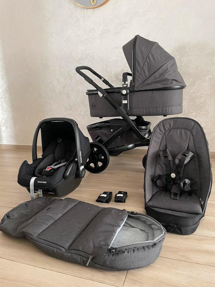 Joolz Geo 2 Awesome Anthracite kinderwagen 3-in-1 Set, Kinderen en Baby's, Buggy's, Zo goed als nieuw, Maxi-Cosi, Duomodel, Regenhoes