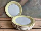 7 assiettes à dessert vintage jaune pastel Moulin des Loups, Enlèvement ou Envoi