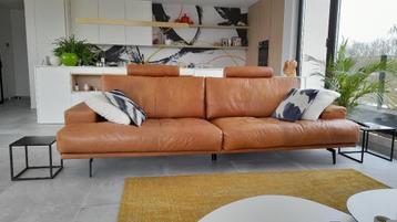Design 4-zit sofa zetel in zacht natuurlijk leer