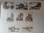 8 prentkaarten tekeningen Herman Verbaere Wetteren, Ophalen of Verzenden