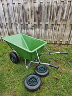 Kruiwagen met groene kunststof bak 190 L + 2 Reservewielen, Tuin en Terras, Ophalen