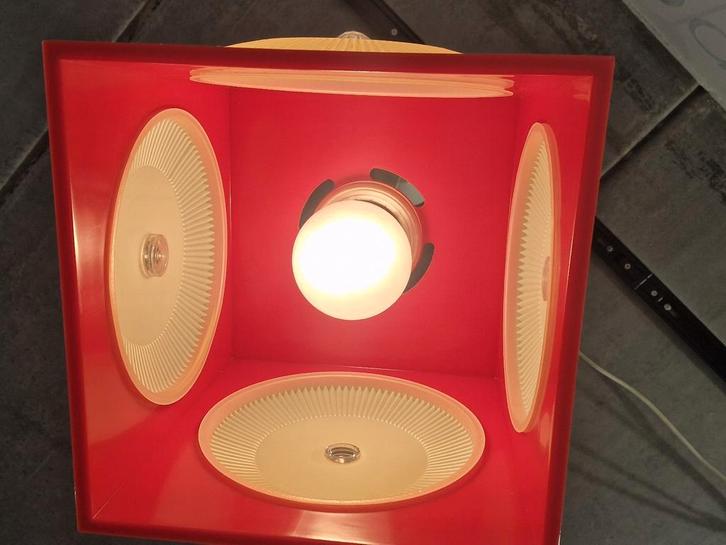 Jaren 70 Popart Cube hangverlichting , space age kunststof, Huis en Inrichting, Lampen | Hanglampen, Zo goed als nieuw, 75 cm of meer