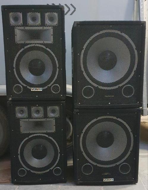 2xTX15A Actieve Subwoofer 1000W & 2 x TX12 speaker 750W, Audio, Tv en Foto, Luidsprekerboxen, Gebruikt, Subwoofer, Overige merken