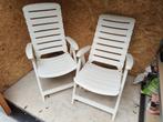 2 tuinstoelen + kussens, Tuin en Terras, Ophalen, Gebruikt, Plastic, Verstelbaar