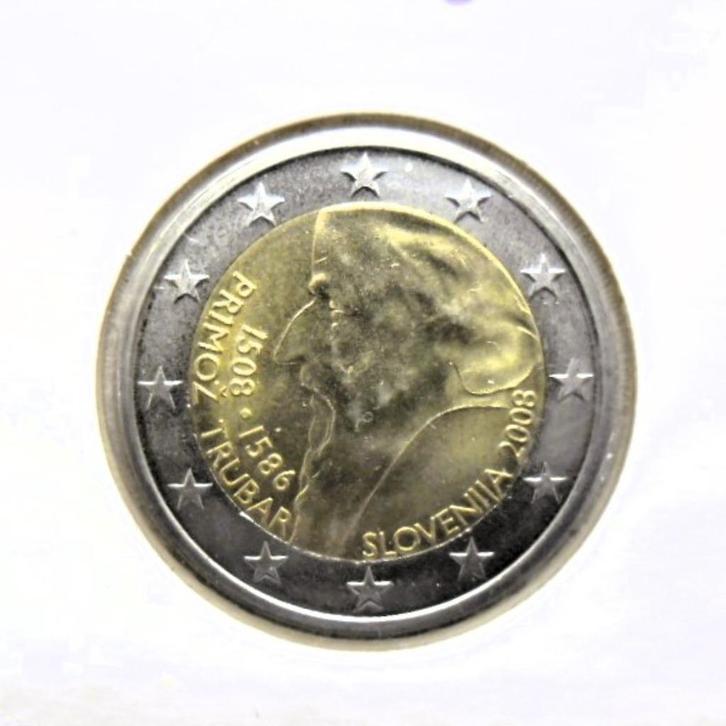 2 euro herdenking 2008 Slovenië Primoz Trubar., Postzegels en Munten, Munten | Europa | Euromunten, Losse munt, 2 euro, Slovenië