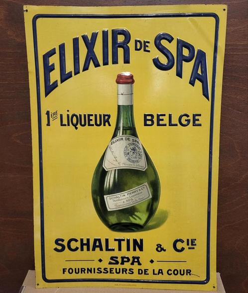 Blikken reclamebord Elixir de Spa., Verzamelen, Merken en Reclamevoorwerpen, Zo goed als nieuw, Reclamebord, Ophalen of Verzenden
