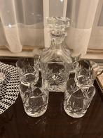 Kristallen karaf met 6 glazen – ananas motief, Antiek en Kunst, Antiek | Glaswerk en Kristal, Ophalen