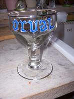 ORVAL glas email gotisch grijze omranding, Verzamelen, Biermerken, Verzenden