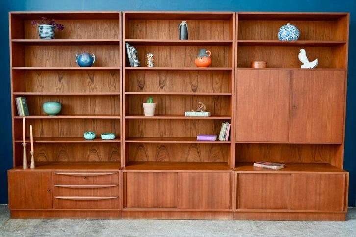 Ensemble mural en teck Heinrich Riestenpatt Étagères, Maison & Meubles, Accessoires pour la Maison | Étagères, Utilisé, Enlèvement