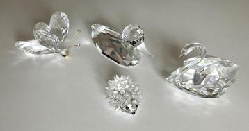 swarovski originele grote figuren eend zwaan egel + vlinder beschikbaar voor biedingen