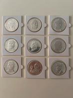 9 stuks Zilver vergulde penningen van dictators, Ophalen, Zilver
