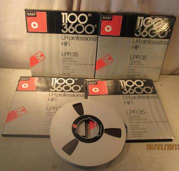 4 Metalen Bandrecorder Tapes - BASF 1100m - LPR35 beschikbaar voor biedingen