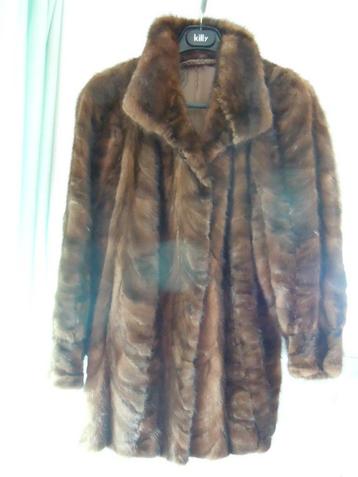 Manteau fourrure vison marron clair, Taille 42/44 (L), Zonder, Enlèvement ou Envoi, Brun