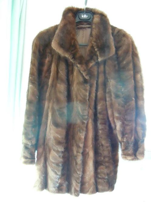 Bontjas Mantel Jas pels nerts vison licht bruin, Kleding | Dames, Jassen | Winter, Gedragen, Maat 42/44 (L), Bruin, Ophalen of Verzenden