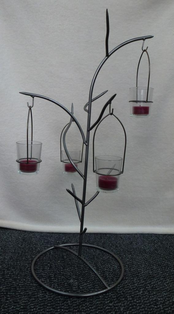 Bougeoir pour 4 bougies métal argenté mat, Neuf, Gris, Enlèvement ou Envoi, Métal