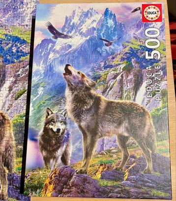 Puzzel 500 stukjes Wolven in berglandschap - volledig beschikbaar voor biedingen
