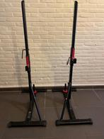Decathlon fitness rek – zwart/rood – tot 100 kg belastbaar, Ophalen, Benen, Gebruikt, Krachtstation