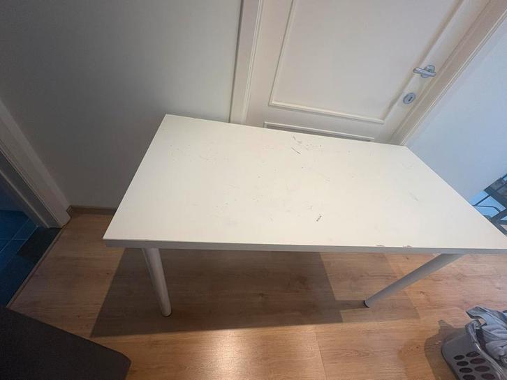 Gratis witte tafel / bureau – af te halen, Huis en Inrichting, Tafels | Salontafels, Gebruikt, 75 cm of meer, 50 tot 100 cm, Rechthoekig