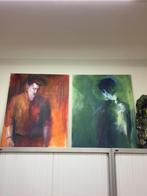 Schilderij groenblauw – Olieverf op doek – Guy in green, Ophalen