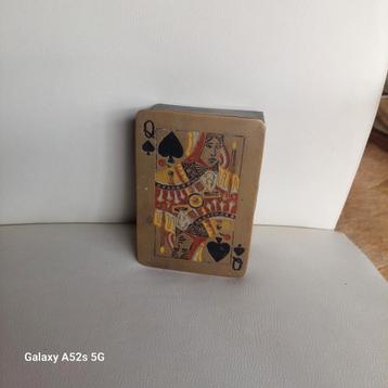 boîte de rangement de cartes à jouer en cuivre antique ?, Enlèvement, Utilisé