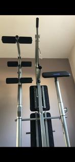 Banc de musculation + accessoires, Sports & Fitness, Enlèvement, Utilisé, Métal, Bras