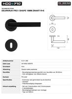 Deurkruk PRO I shape 19mm zwart R+E 2set - Eeklo, Enlèvement ou Envoi, Neuf, Loquet ou Poignée