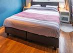 Bed, type boxspring 160 x 210, Huis en Inrichting, Ophalen, Gebruikt, Bruin, 210 cm