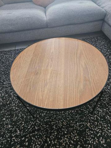 Salontafeltje met dubbel blad, Huis en Inrichting, Tafels | Salontafels, Ophalen, Zo goed als nieuw, Rond