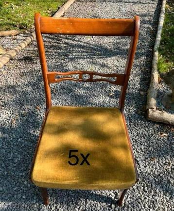 5 vintage stoelen in kerselaar uit de jaren 60 beschikbaar voor biedingen