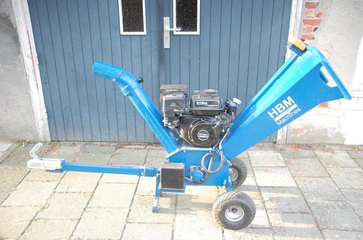 HBM hakselaar houtversnipperaar  Met elektrische start., Tuin en Terras, Hakselaars, Gebruikt, Benzine, Ophalen