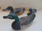 3 Decoratieve houten eenden 80/90s, Huis en Inrichting, Ophalen of Verzenden, Gebruikt