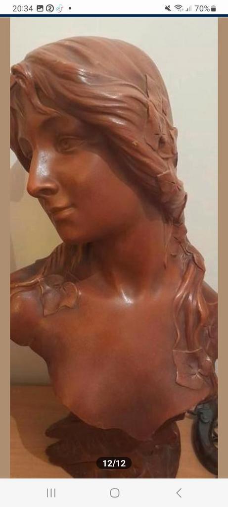 Oude buste van een Belle met aanduiding (Amitier), Antiek en Kunst, Kunst | Overige Kunst, Ophalen