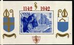 België 1942 Eng. cijfers, rode opdruk,getand OBP Blok 18a**, Orginele gom, Ophalen of Verzenden, Zonder stempel, Postfris